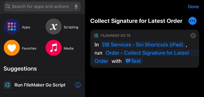 FileMaker Siri Shortcuts Example