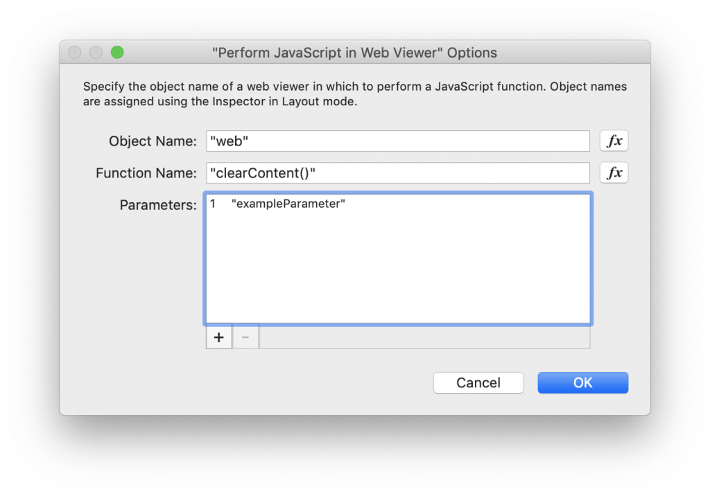 Perform JavaScript in Web Viewer Dialog