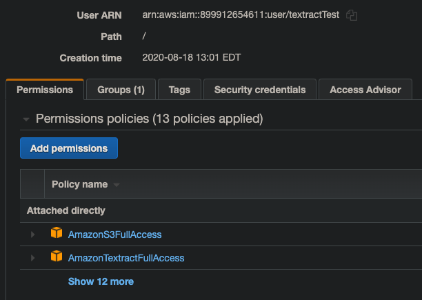 AWS IAM User Example