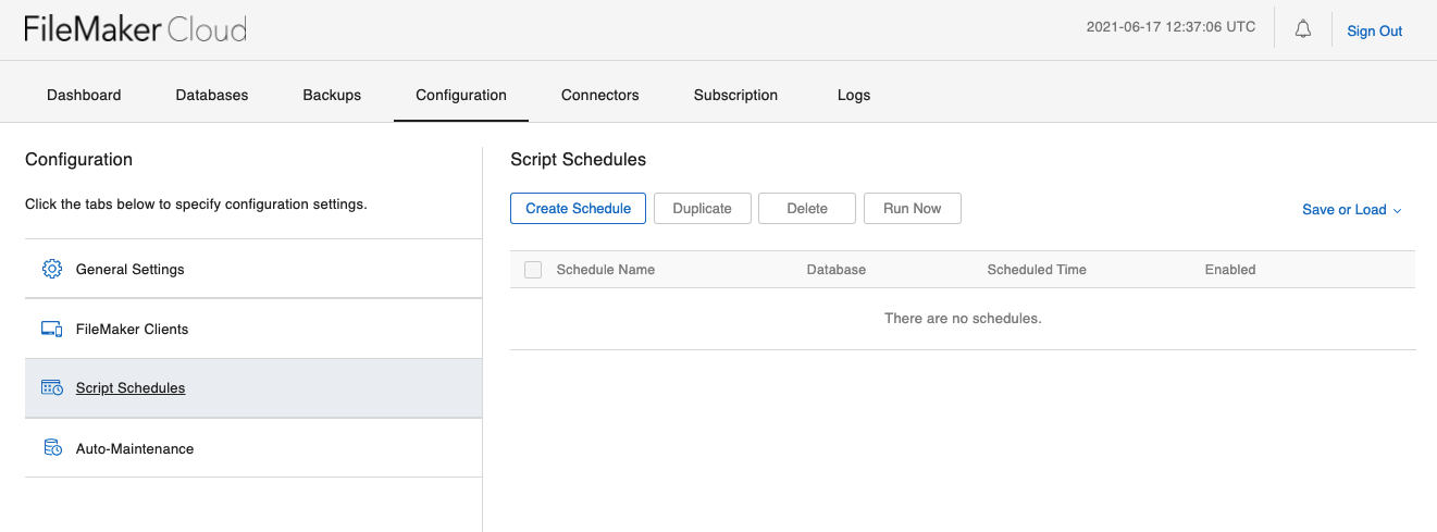 Claris Cloud Schedule Manager