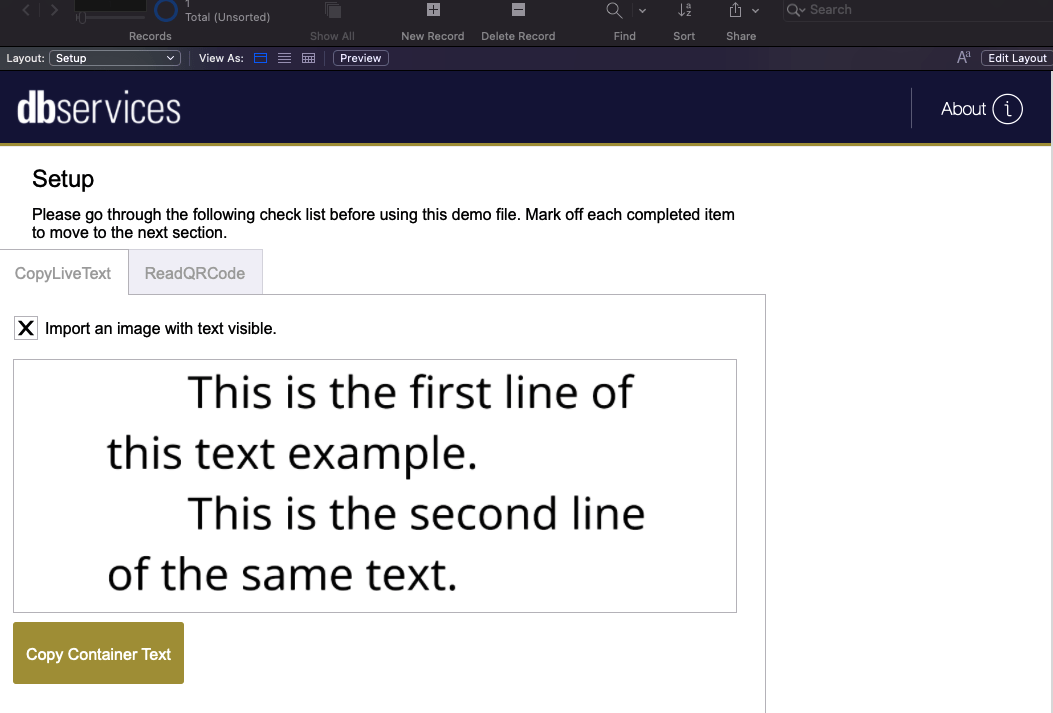 filemaker 19.5 copy live text tab