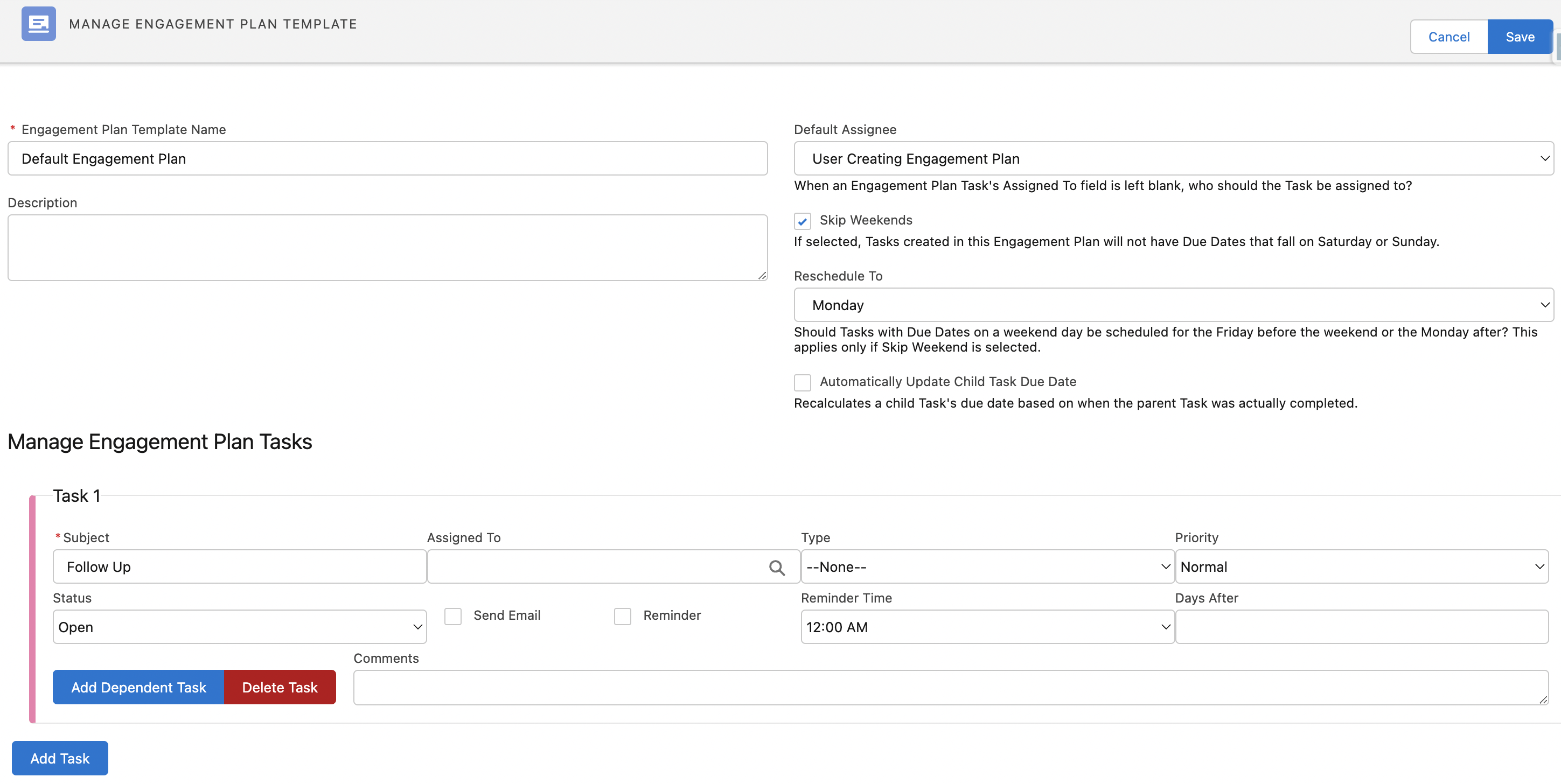 nonprofit cloud manage engagement plan template