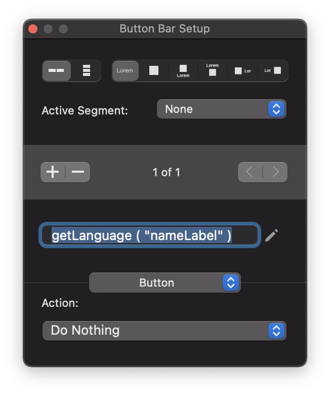 filemaker localization button bar label settings