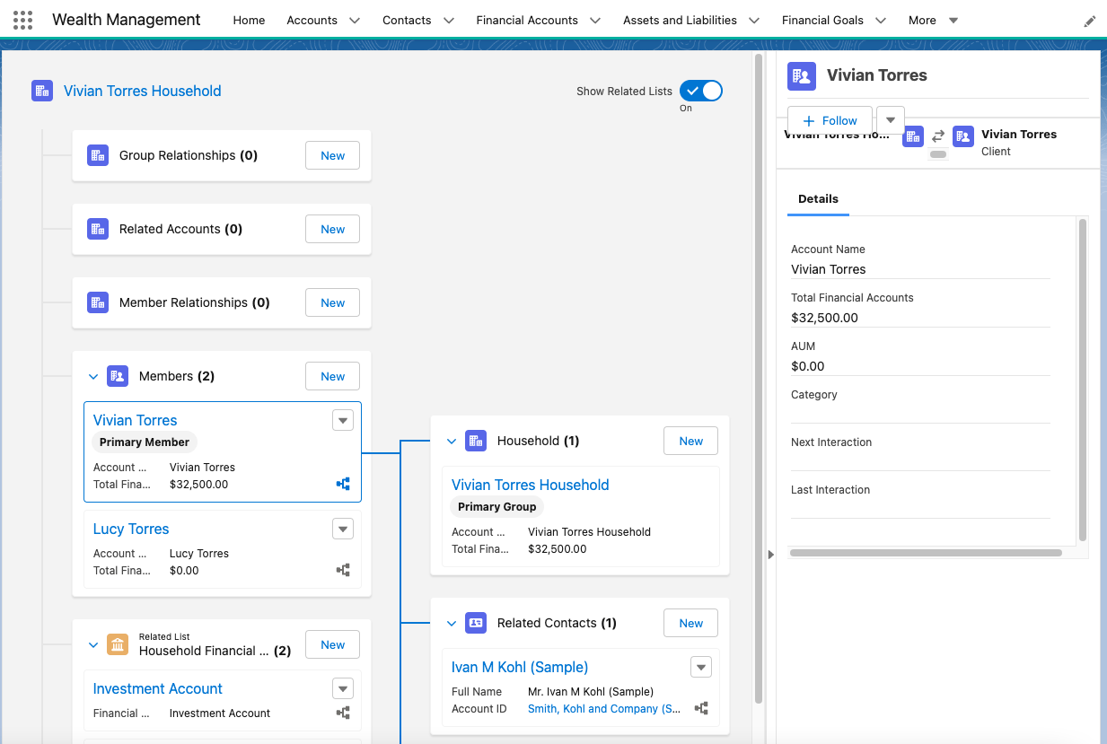 salesforce financial services cloud arc view