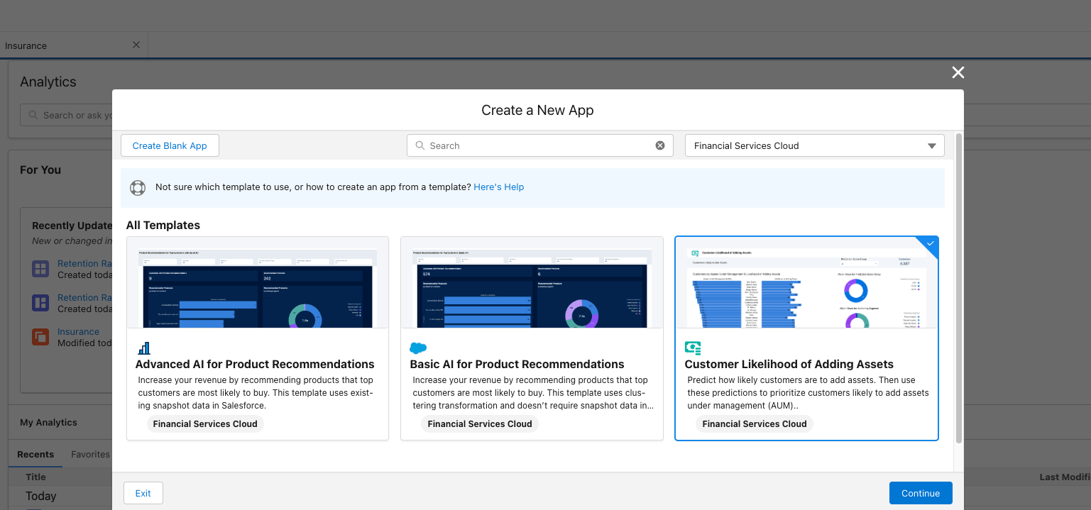 salesforce financial services cloud crm analytics apps