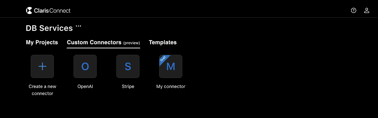 claris connect custom connectors tab