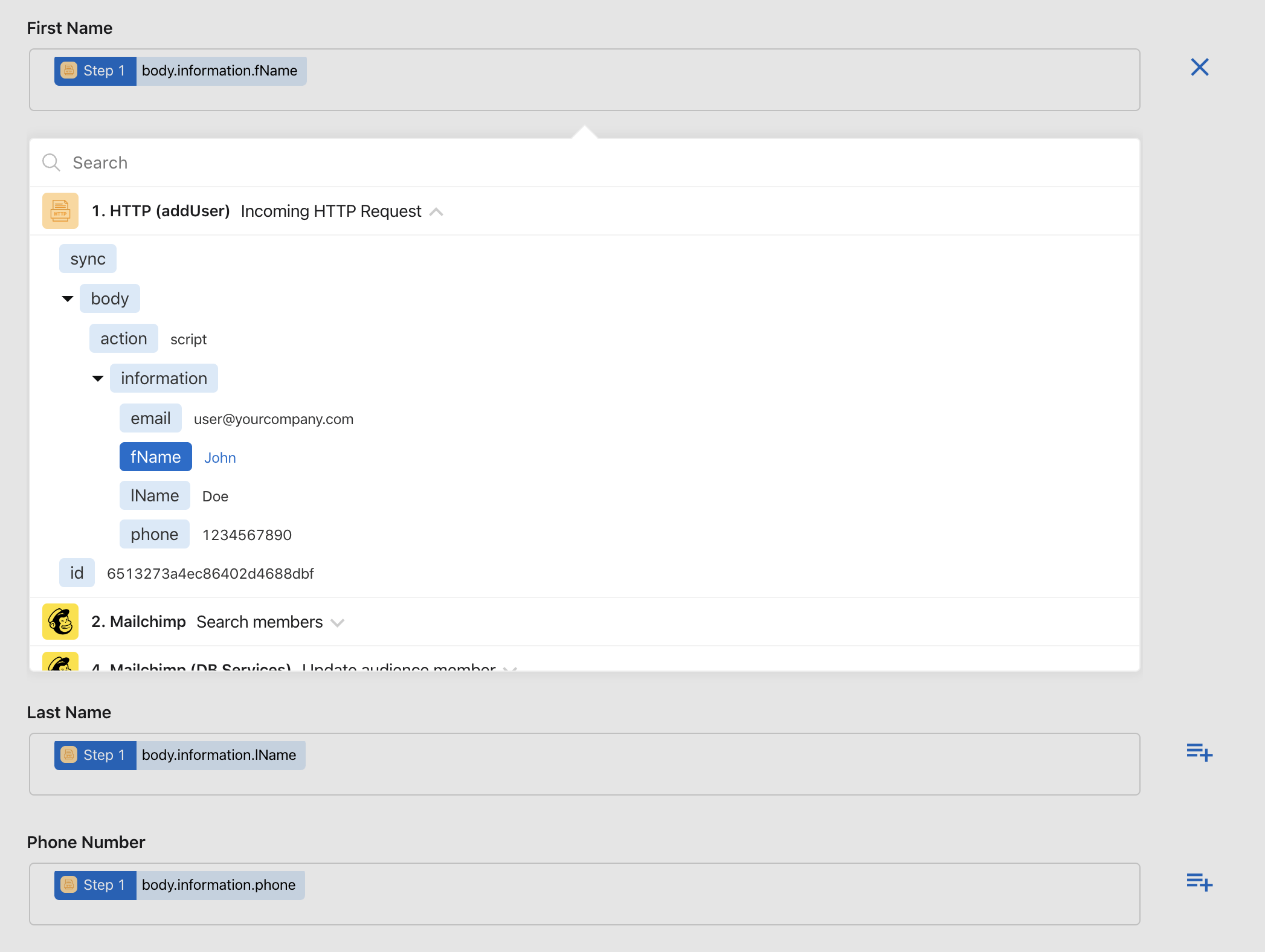 claris connect using step data