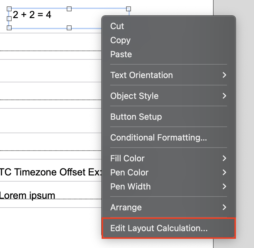 claris filemaker 20.2 edit layout calculation