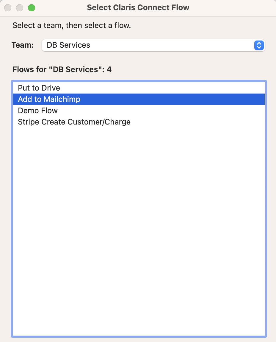 trigger claris connect flow script step setup