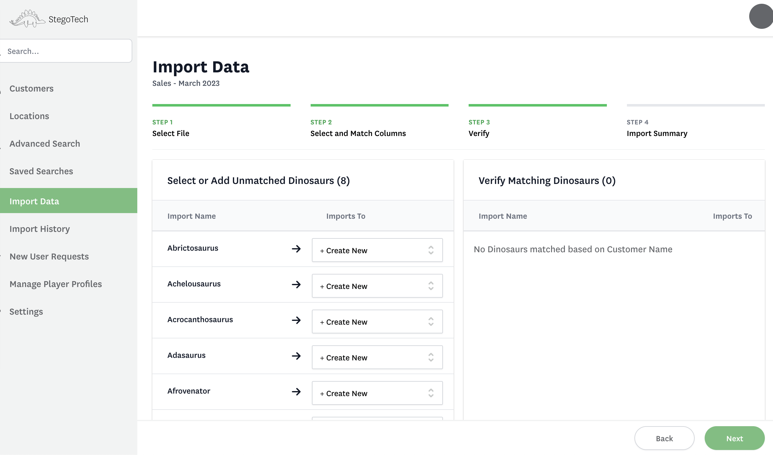 Custom DynamoDB Import Wizard Step 3