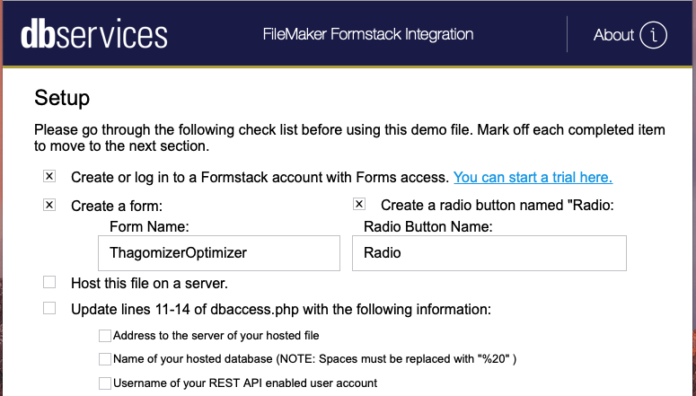 Use the sample file to track your progress.