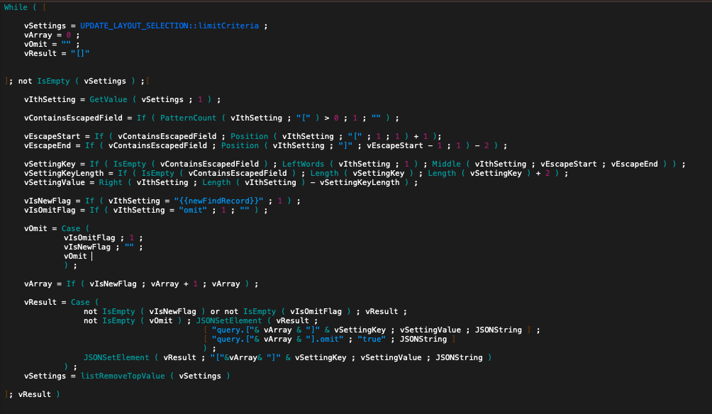 filemaker user defined custom business logic while loop