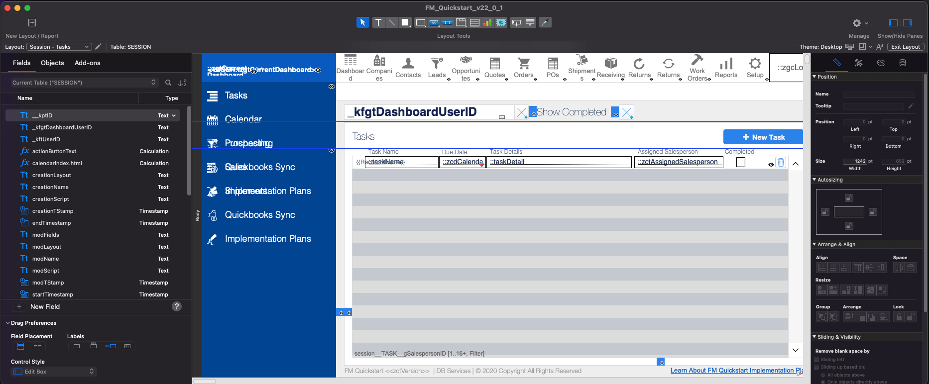 filemaker dashboard relationships