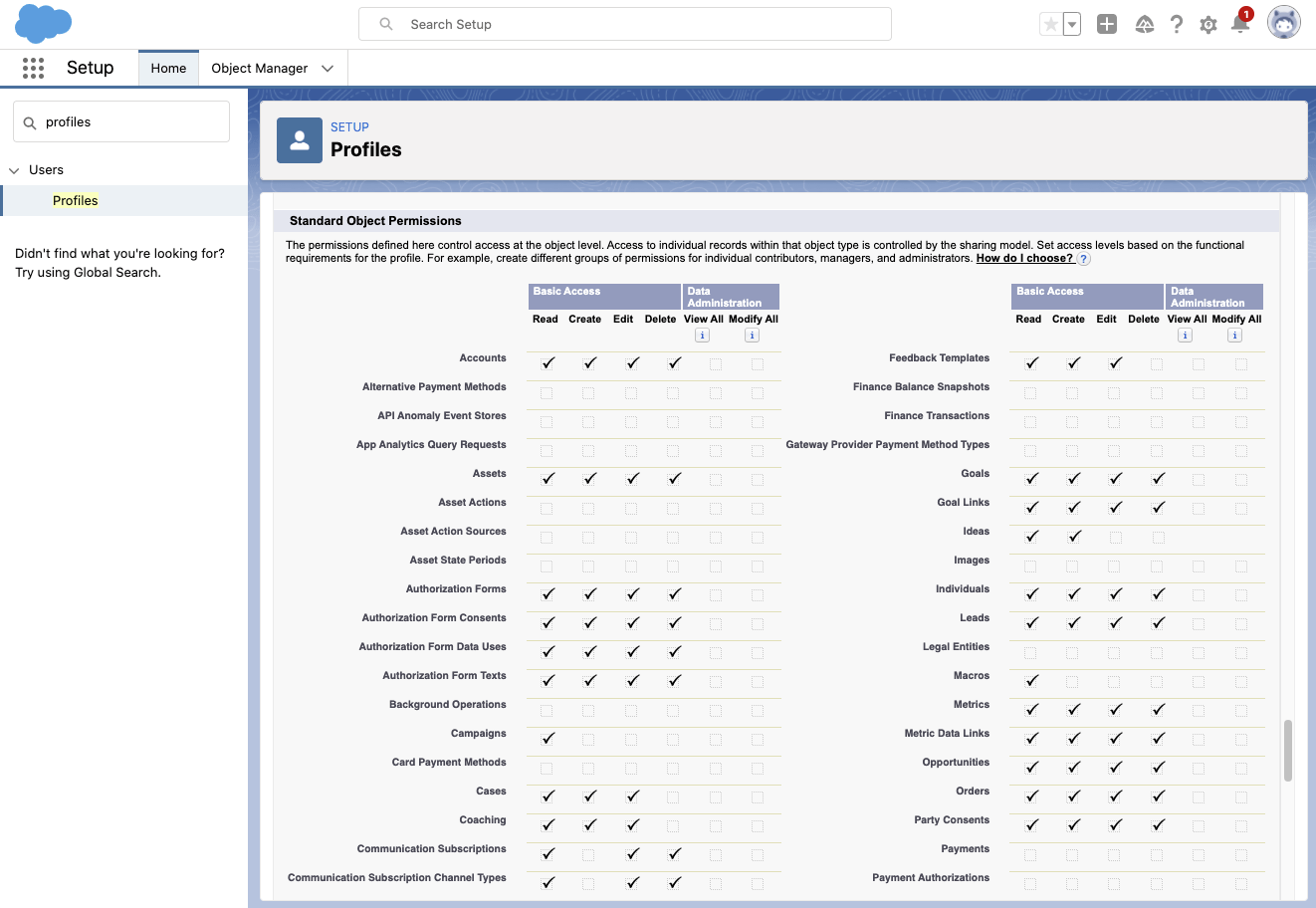 Salesforce Profiles