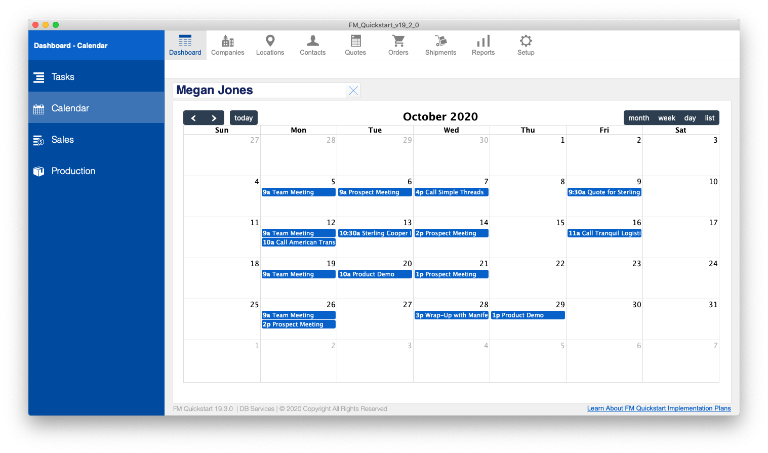 FM Quickstart Calendar screenshot