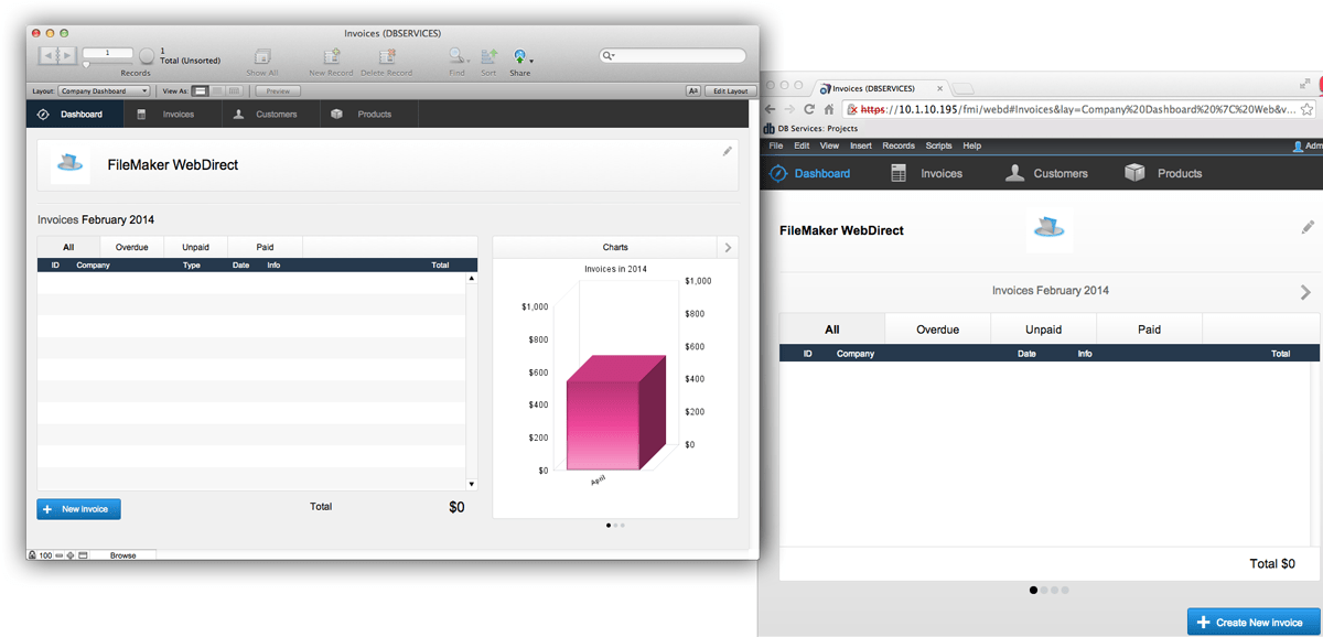 FileMaker Invoice Template WebDirect