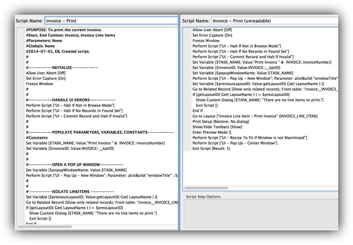 FileMaker Readable Script