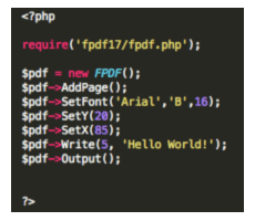 PHP PDF coding example