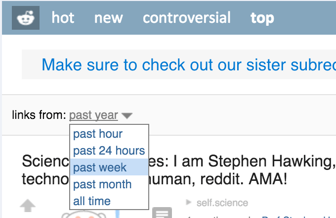 Reddit Top Time Period