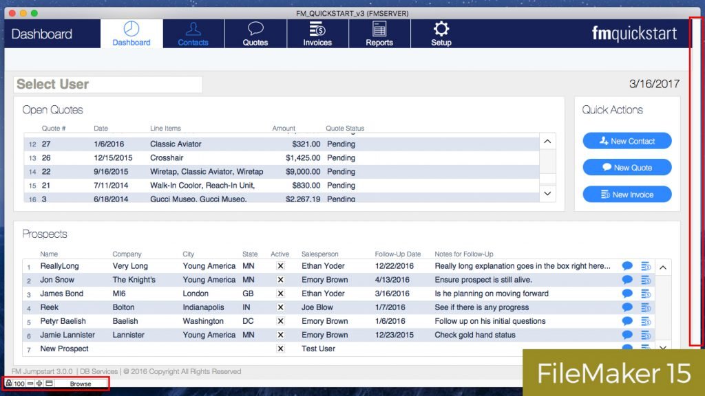 FileMaker 15 Interface