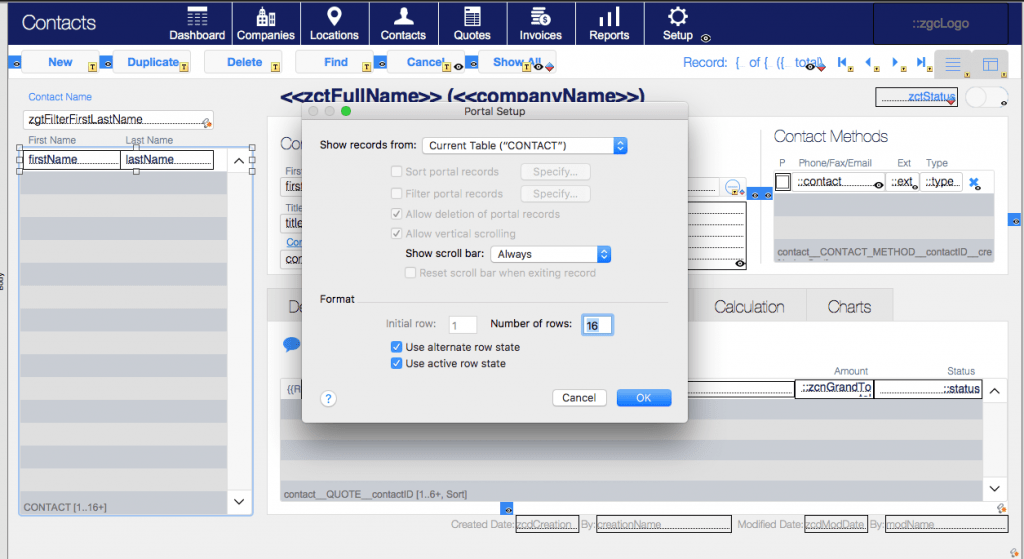 filemaker current found set portal setup