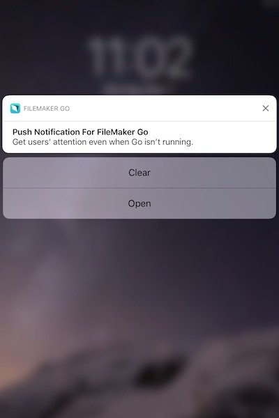 FileMaker Go Push Notifications