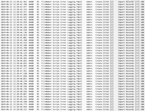 FileMaker Script Error Logging
