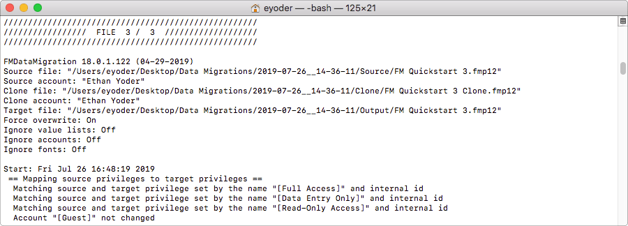 FM Data Migration Companion Command Line Headers