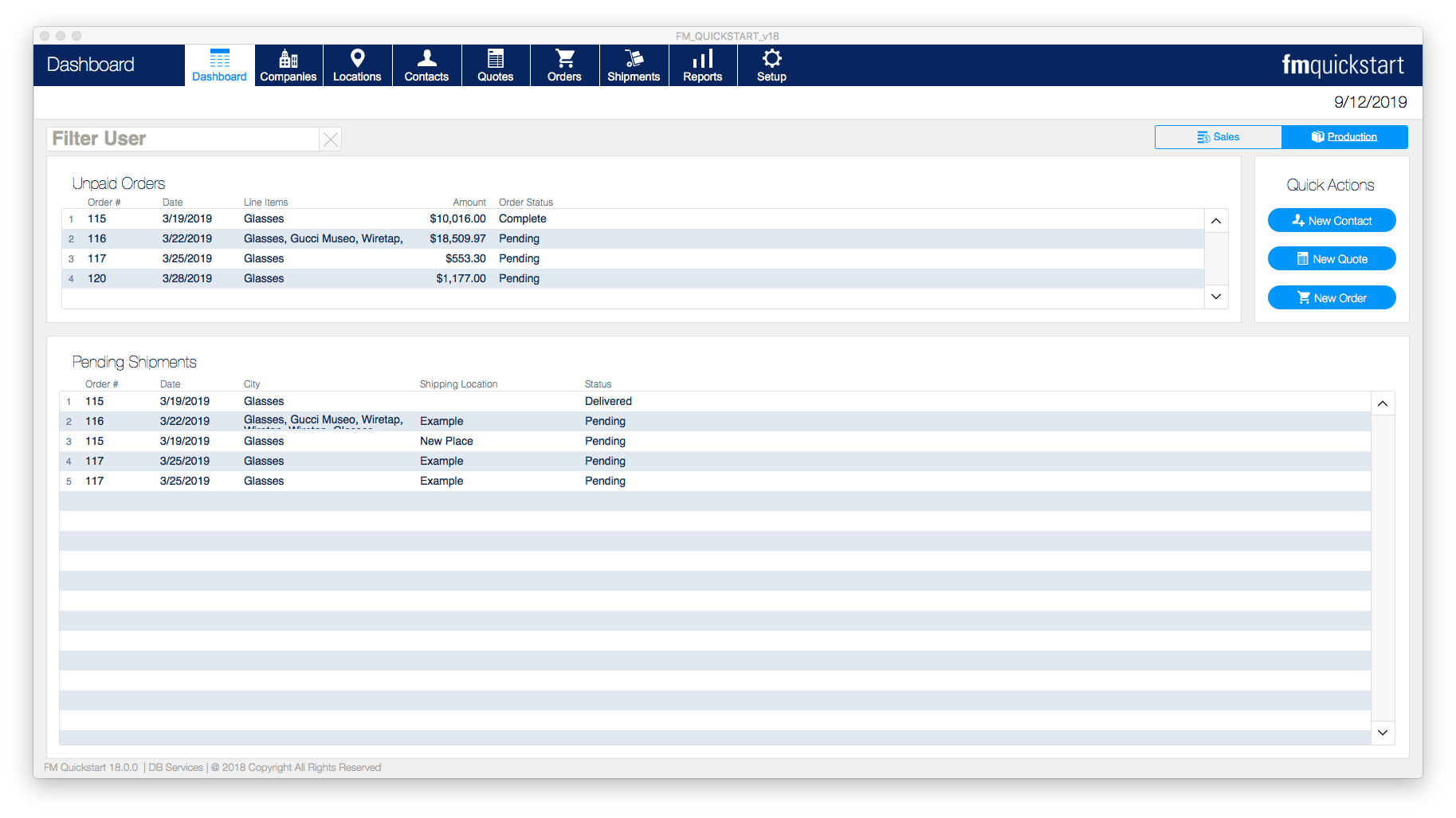 FM Quickstart Production Module